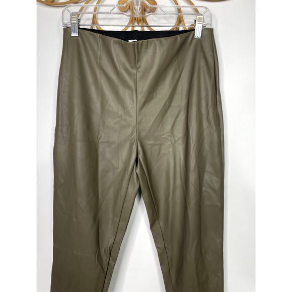 NEW MNG vegan leather legging gray taupe L - Picture 2 of 5